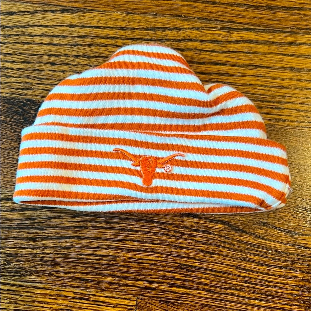 Striped University of Texas Orange and White Kids Beanie